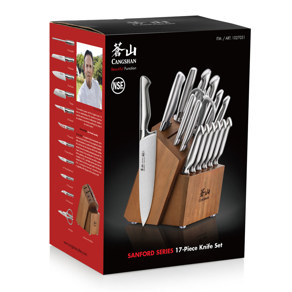 
                  
                    Load image into Gallery viewer, Cangshan SANFORD Series 17-Piece Knife Block Set, Forged German Steel
                  
                