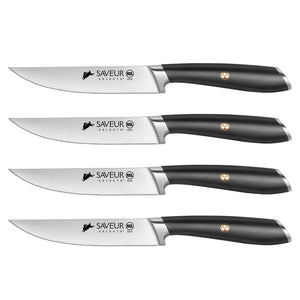 
                  
                    Load image into Gallery viewer, Saveur Selects 4-Piece Fine Edge Steak Knife Set, Forged German Steel
                  
                