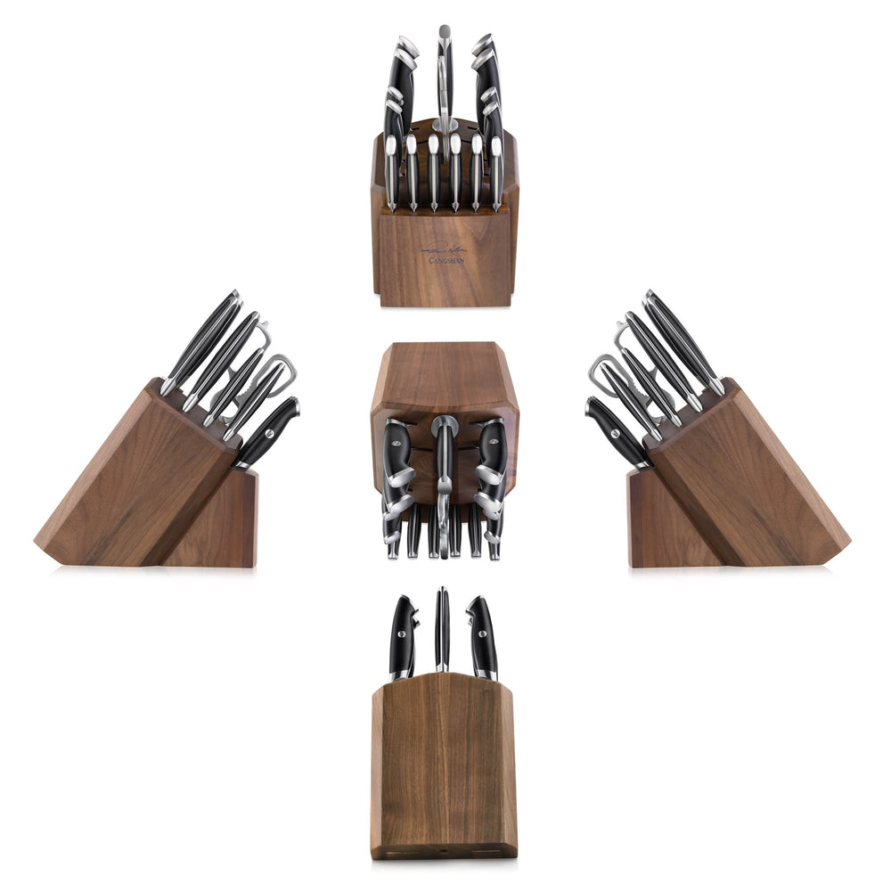 
                  
                    Load image into Gallery viewer, Cangshan Thomas Keller Signature Collection 17-Piece Knife Block Set, Forged Swedish Powder Steel
                  
                