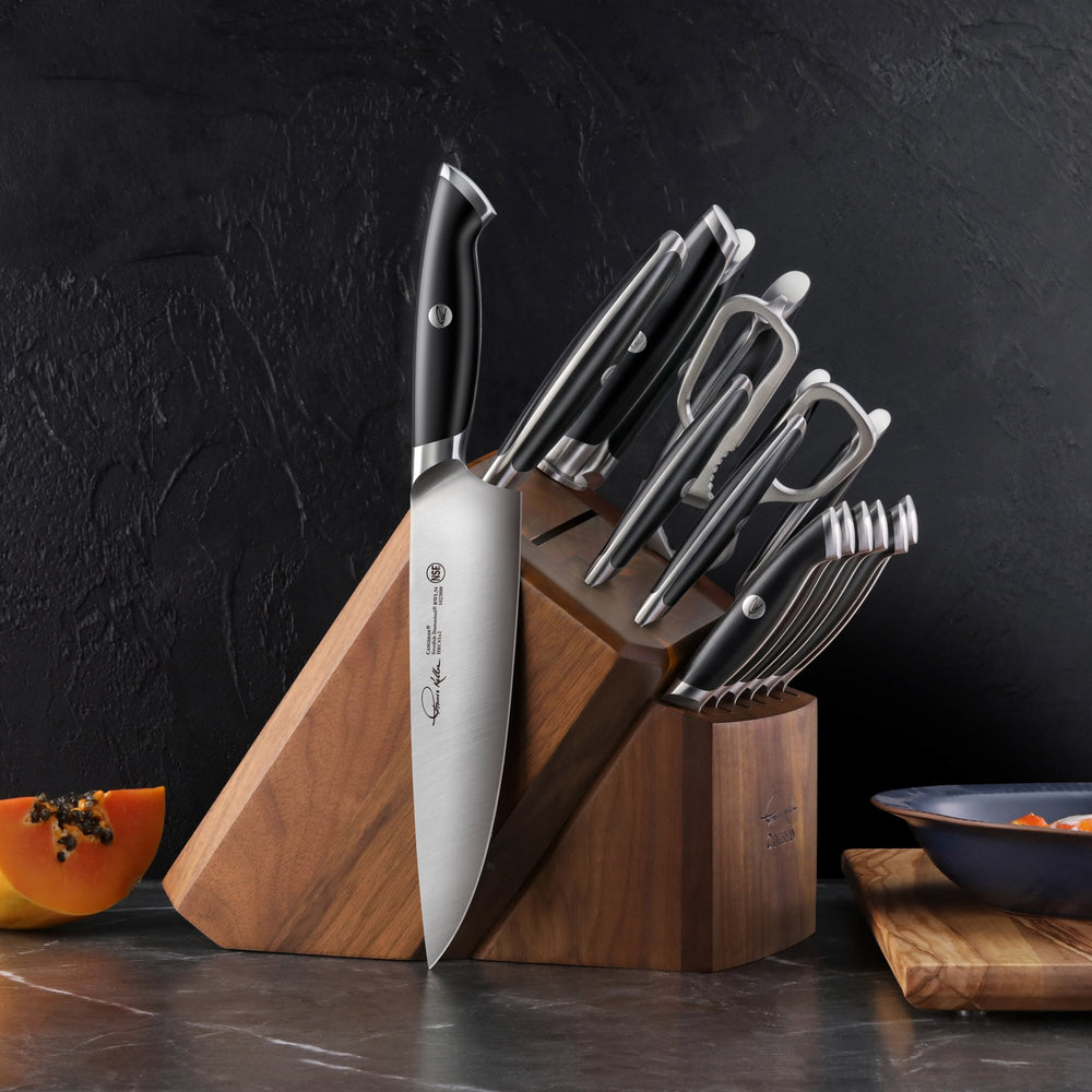 
                  
                    Load image into Gallery viewer, Cangshan Thomas Keller Signature Collection 17-Piece Knife Block Set, Forged Swedish Powder Steel
                  
                