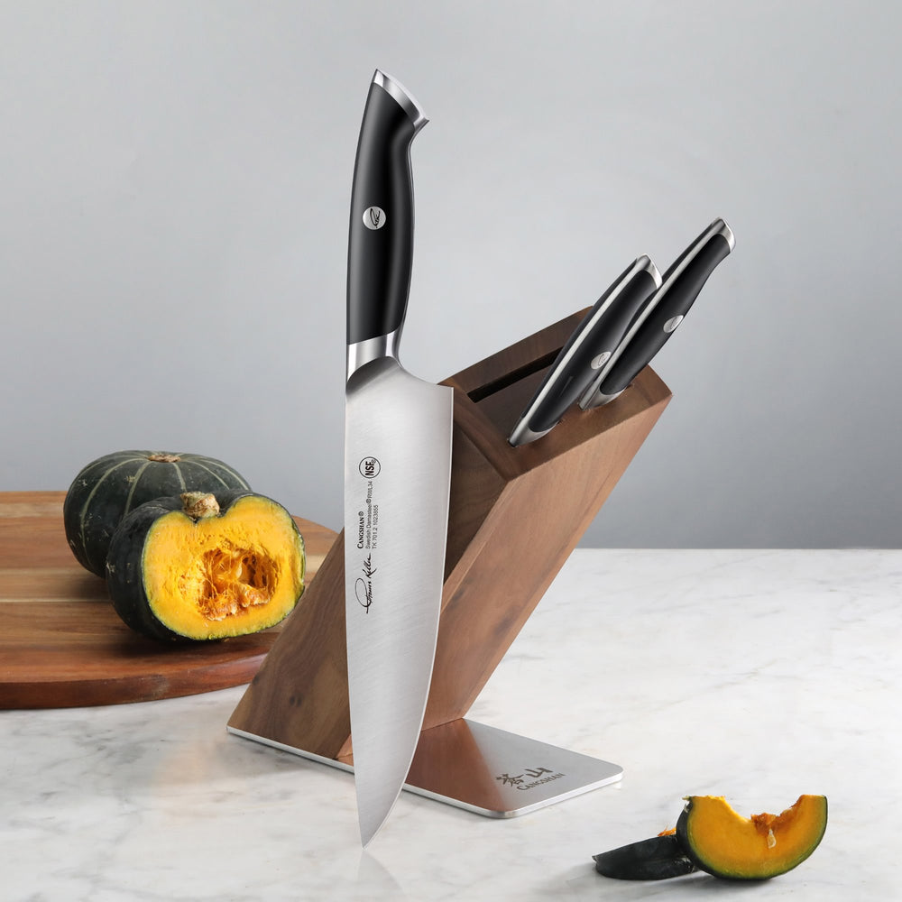 
                  
                    Load image into Gallery viewer, Cangshan Thomas Keller Signature Collection 4-Piece HUA Knife Block Set, Forged Swedish Powder Steel
                  
                