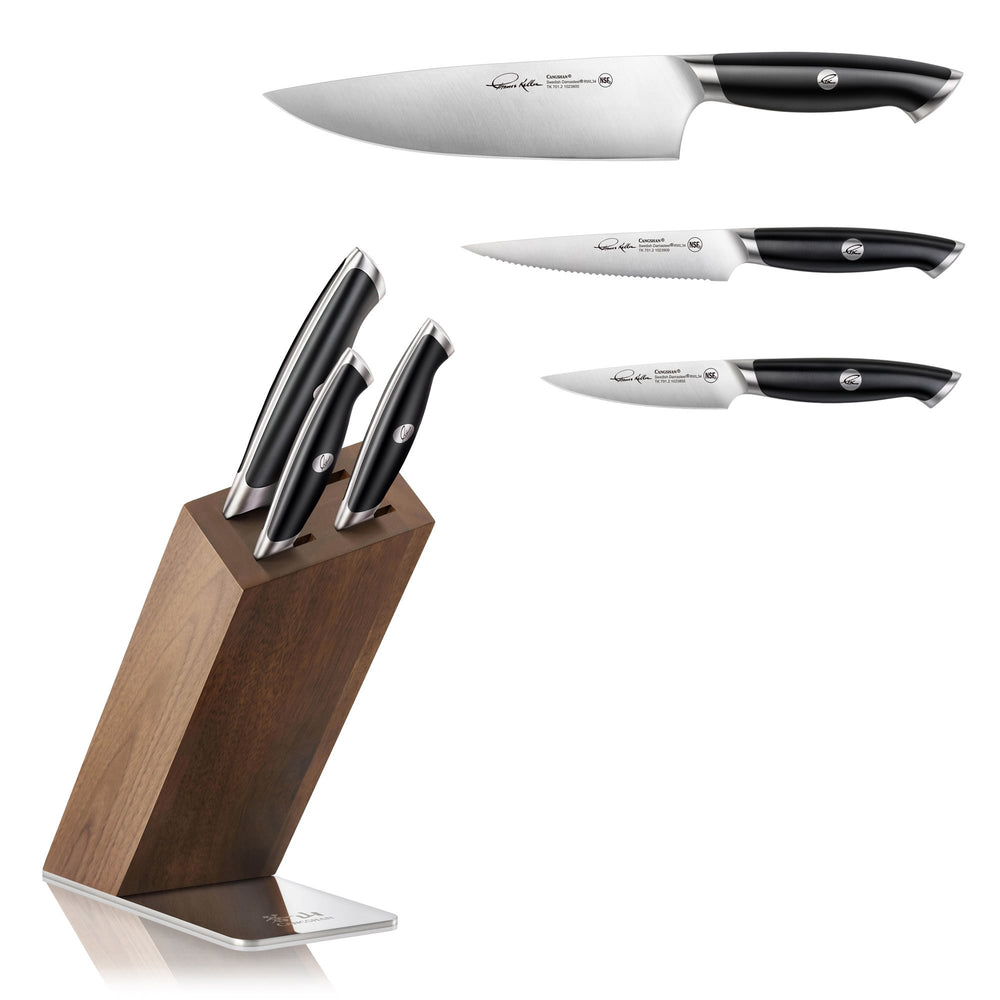 
                  
                    Load image into Gallery viewer, Cangshan Thomas Keller Signature Collection 4-Piece HUA Knife Block Set, Forged Swedish Powder Steel
                  
                
