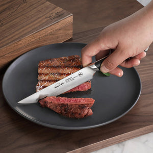 
                  
                    Load image into Gallery viewer, Cangshan Thomas Keller Signature Collection 4-Piece Steak Knife Set w/ Walnut Box, Forged Swedish Powder Steel
                  
                