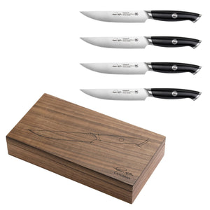 
                  
                    Load image into Gallery viewer, Cangshan Thomas Keller Signature Collection 4-Piece Steak Knife Set w/ Walnut Box, Forged Swedish Powder Steel
                  
                
