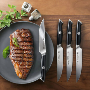 
                  
                    Load image into Gallery viewer, Cangshan Thomas Keller Signature Collection 4-Piece Steak Knife Set w/ Walnut Box, Forged Swedish Powder Steel
                  
                