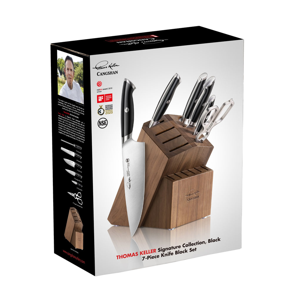 
                  
                    Load image into Gallery viewer, Cangshan Thomas Keller Signature Collection 7-Piece Knife Block Set, Forged Swedish Powder Steel
                  
                