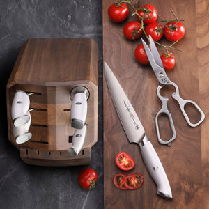 
                  
                    Load image into Gallery viewer, Cangshan Thomas Keller Signature Collection 7-Piece Knife Block Set, Forged Swedish Powder Steel
                  
                