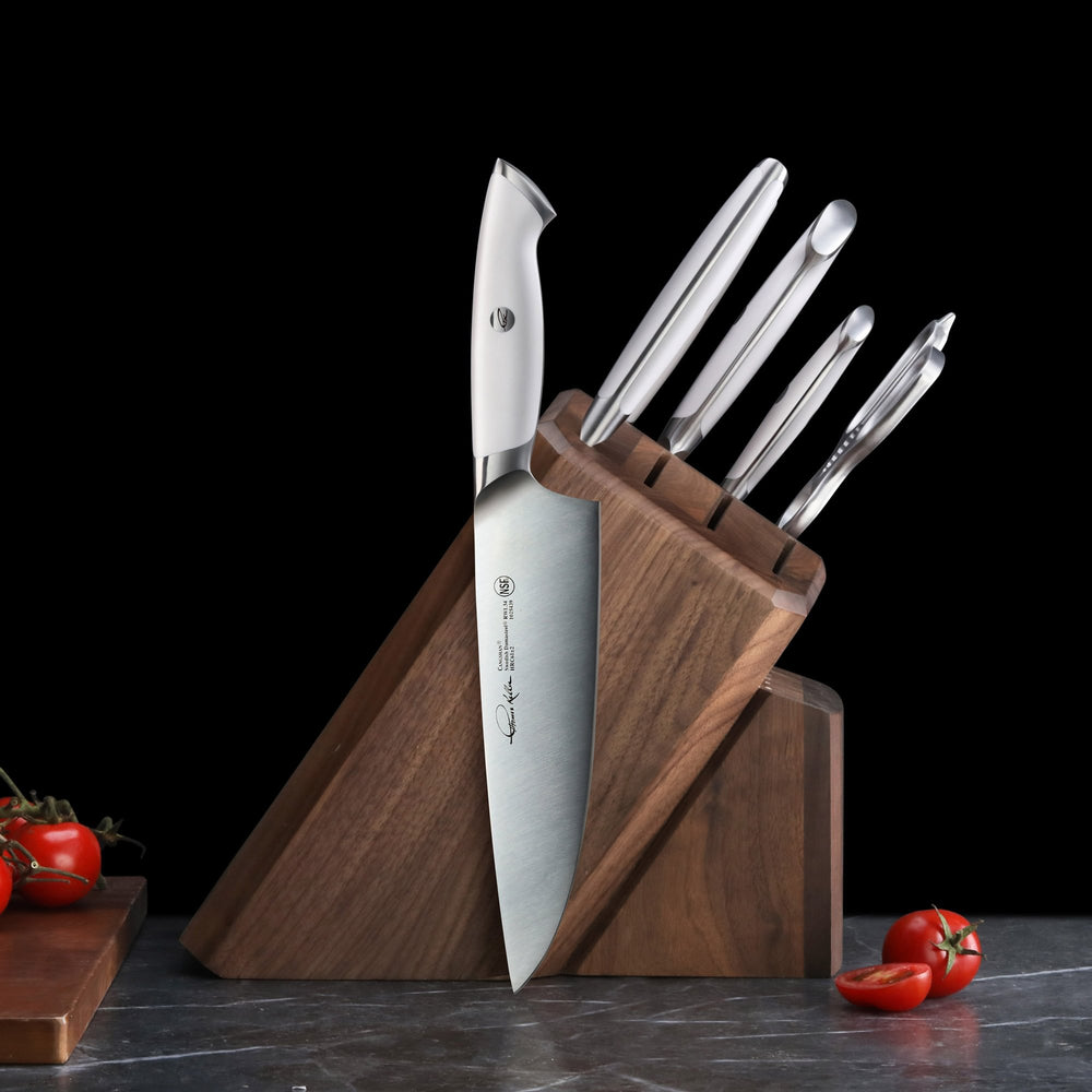 
                  
                    Load image into Gallery viewer, Cangshan Thomas Keller Signature Collection 7-Piece Knife Block Set, Forged Swedish Powder Steel
                  
                