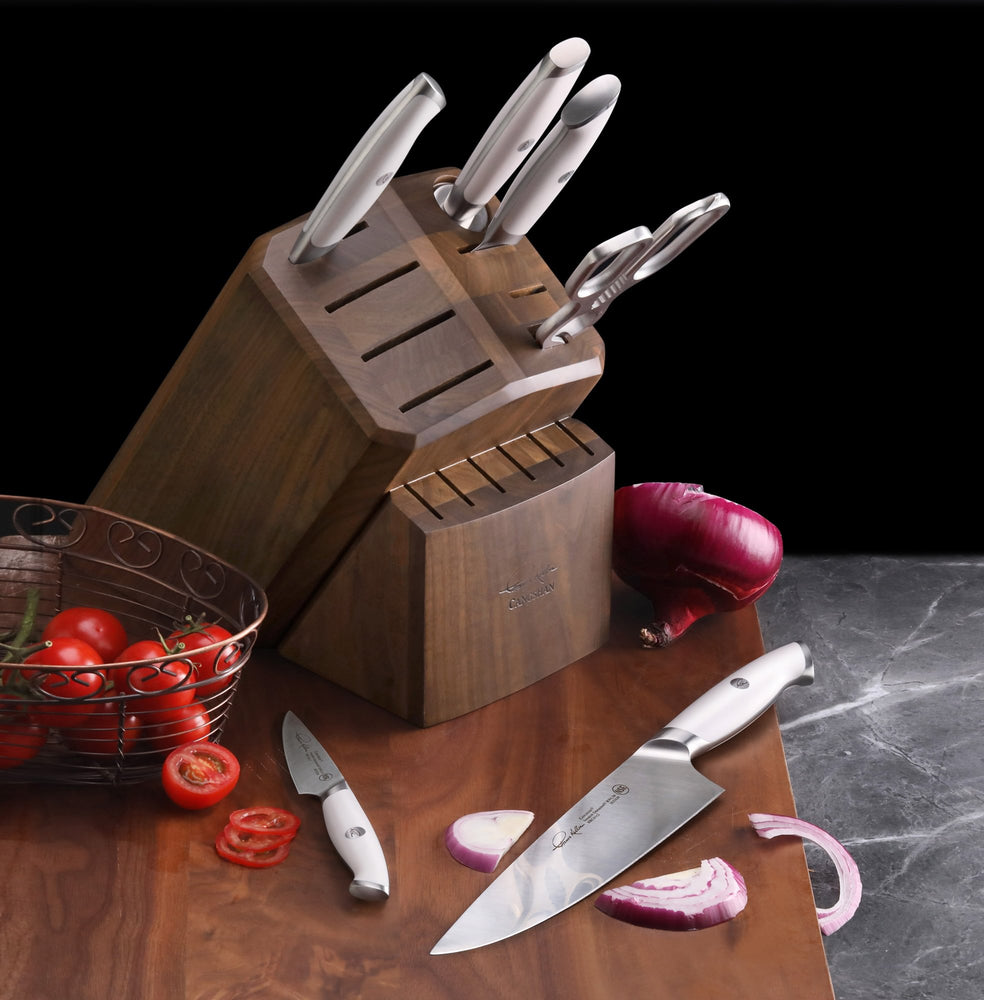 
                  
                    Load image into Gallery viewer, Cangshan Thomas Keller Signature Collection 7-Piece Knife Block Set, Forged Swedish Powder Steel
                  
                