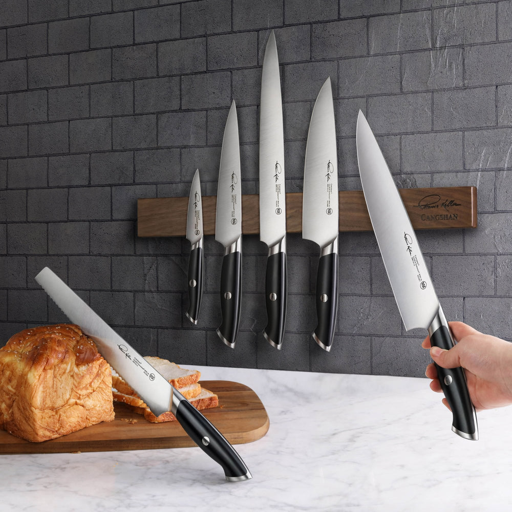 
                  
                    Load image into Gallery viewer, Cangshan Thomas Keller Signature Collection 7-Piece Magnetic Knife Bar Set, Forged Swedish Powder Steel
                  
                