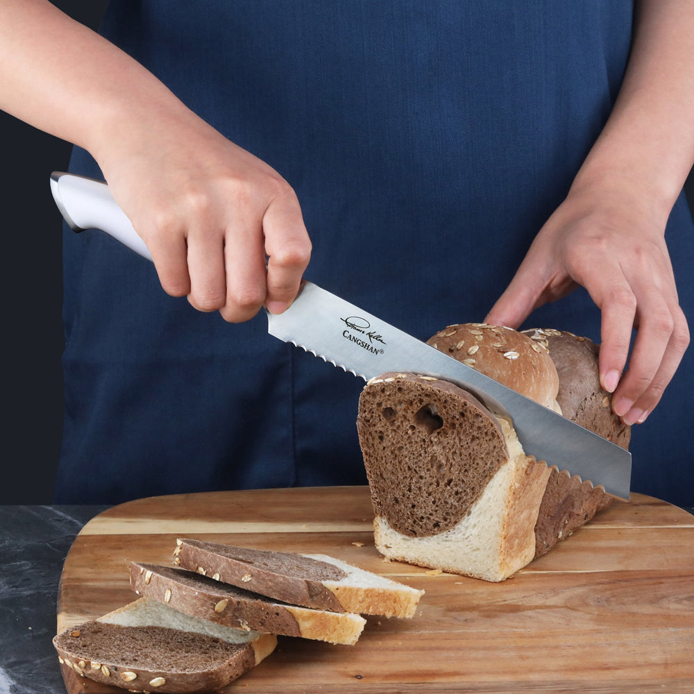 
                  
                    Load image into Gallery viewer, Canshan Thomas Keller Signature Collection 8-inch Bread Knife, Forged Swedish Powder Steel
                  
                