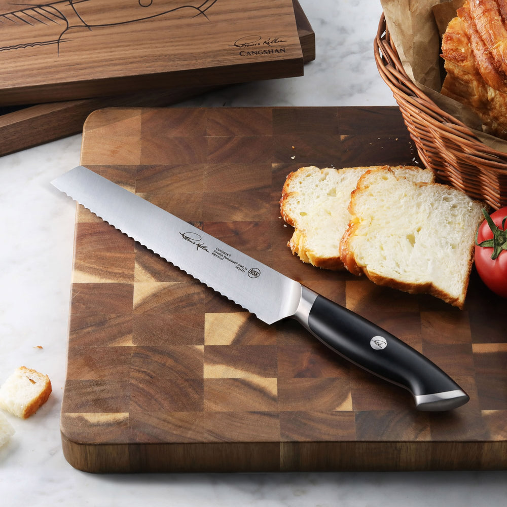 
                  
                    Load image into Gallery viewer, Canshan Thomas Keller Signature Collection 8-inch Bread Knife, Forged Swedish Powder Steel
                  
                
