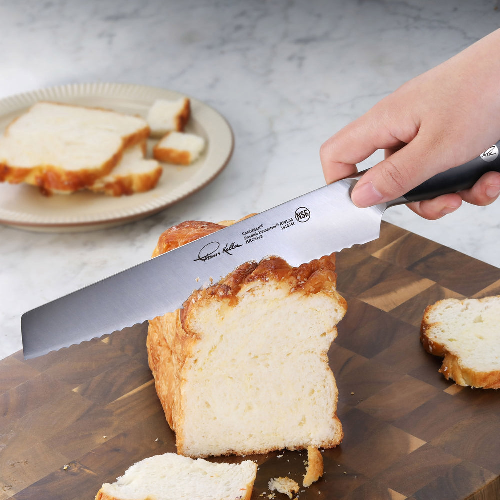 
                  
                    Load image into Gallery viewer, Canshan Thomas Keller Signature Collection 8-inch Bread Knife, Forged Swedish Powder Steel
                  
                