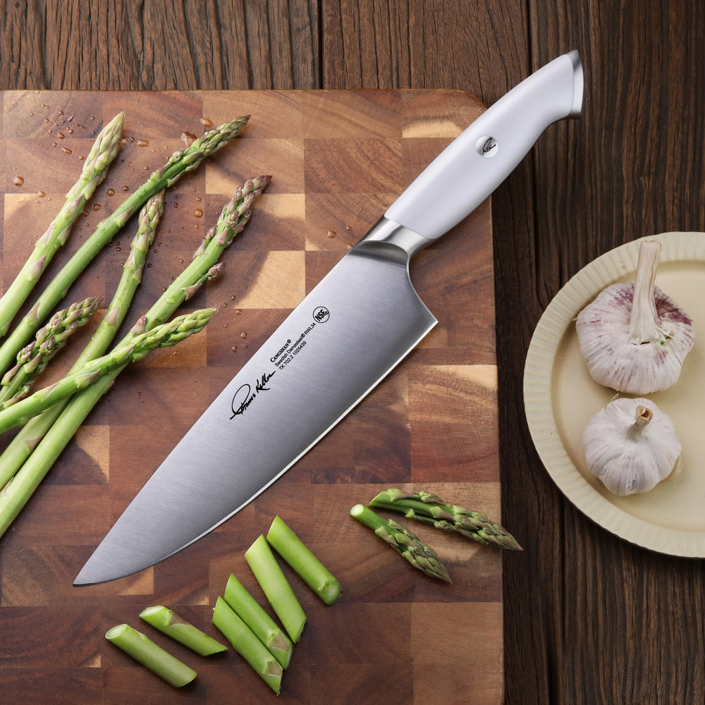 
                  
                    Load image into Gallery viewer, Cangshan Thomas Keller Signature Collection 8-inch Chef&amp;#39;s Knife, Forged Swedish Powder Steel
                  
                