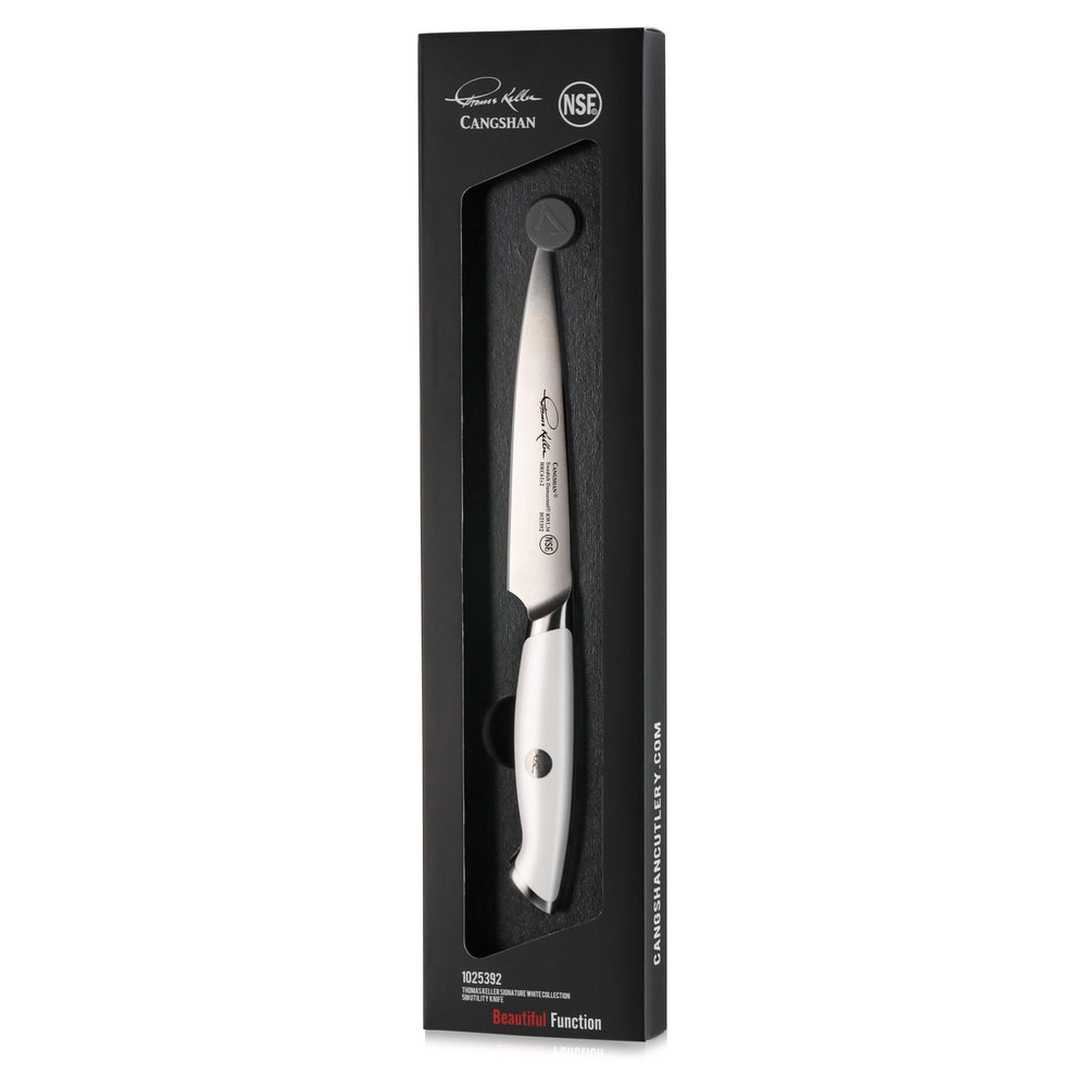 
                  
                    Load image into Gallery viewer, Cangshan Thomas Keller Signature Collection 5-inch Utility Knife, Forged Swedish Powder Steel
                  
                