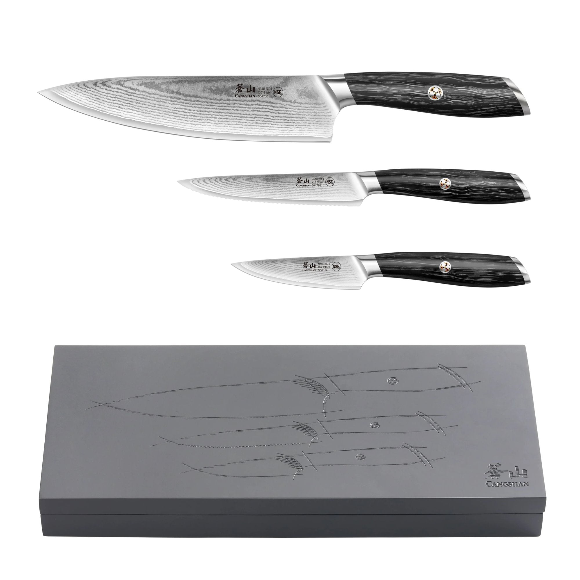 Cangshan NASU Series 3-Piece Starter Set with Wood Box