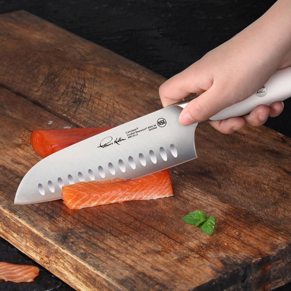 
                  
                    Load image into Gallery viewer, Cangshan Thomas Keller Signature Collection 7-inch Santoku Knife, Forged Swedish Powder Steel
                  
                