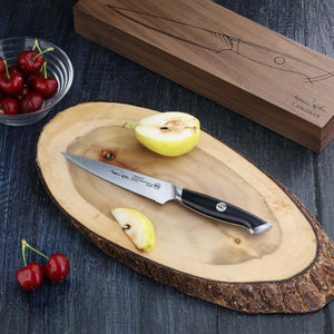 
                  
                    Load image into Gallery viewer, Cangshan Thomas Keller Signature Collection 5-inch Serrated Utility Knife, Forged Swedish Powder Steel
                  
                