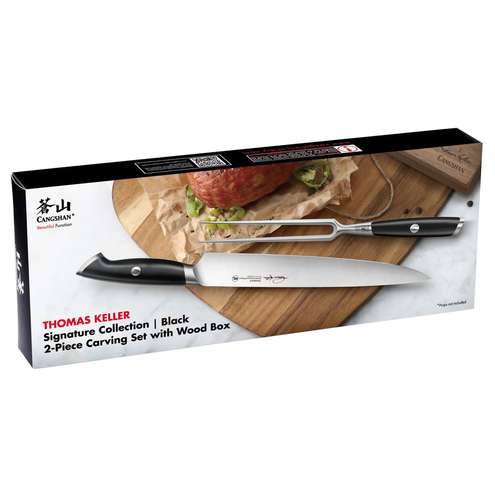 
                  
                    Load image into Gallery viewer, Cangshan Thomas Keller Signature Collection 2-Piece Carving Set w/ Walnut Box, Forged Swedish Powder Steel
                  
                