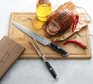 
                  
                    Load image into Gallery viewer, Cangshan Thomas Keller Signature Collection 2-Piece Carving Set w/ Walnut Box, Forged Swedish Powder Steel
                  
                