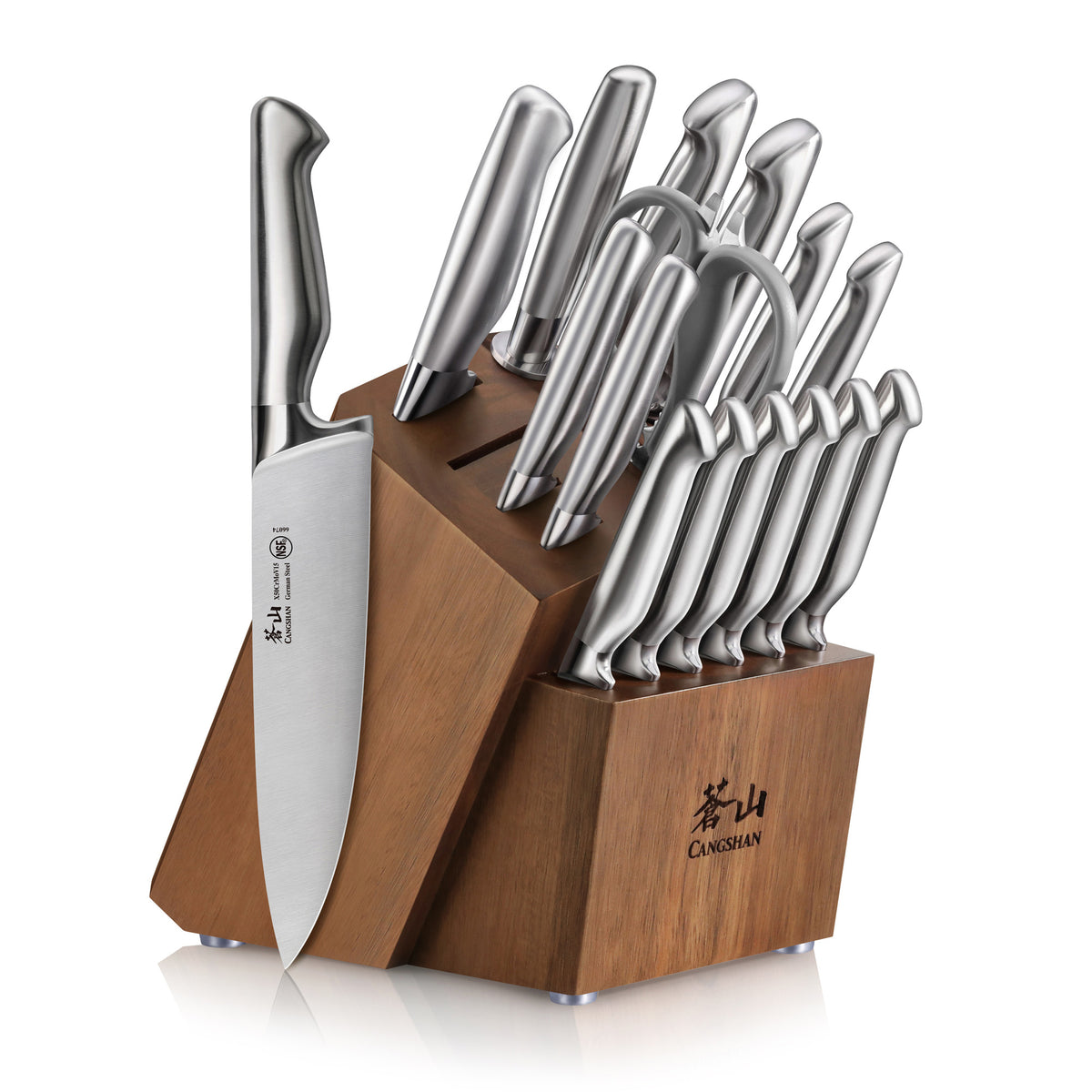 Cangshan SANFORD Series 17-Piece Knife Block Set, Forged German Steel