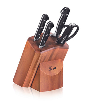 Cangshan V2 Series 5-Piece Starter Knife Block Set, Forged German Steel
